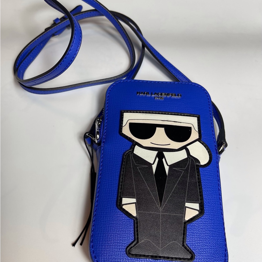 NWOT KARL LAGERFELD PARIS Maybelle Logo Crossbody Bag Cobalt Blue